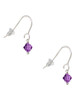 February - Purple - 6mm Crystal Bicone French Earrings