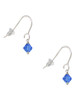September - Blue - 6mm Crystal Bicone French Earrings