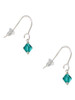 December - Teal - 6mm Crystal Bicone French Earrings