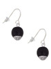 12mm Black Roller Glass Spinner French Earrings