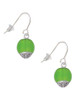 12mm Lime Green - Roller Spinner with Silver Tone Lining Glass Spinner French Earrings