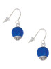 12mm Capri Blue Roller Spinner with Silver Tone Lining Glass Spinner French Earrings