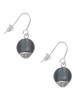 12mm Grey Roller Spinner with Silver Tone Lining Glass Spinner French Earrings