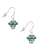 Crystal Green Spinner French Earrings