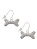 Large Clear Crystal Dog Bone French Earrings