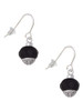 12mm Faceted Black Glass Spinner French Earrings
