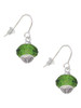 Green Faceted Glass Spinner French Earrings