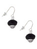 Black Faceted Glass Spinner French Earrings