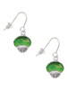 Green & Yellow Faceted Glass Spinner French Earrings