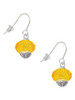 Yellow Faceted Glass Gold Tone Spinner French Earrings