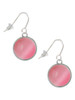 Round - Imitation Cat's Eye - Pink - French Earrings