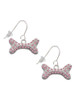 Large Light Pink Crystal Dog Bone French Earrings