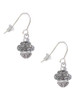 Silver Tone Center Spacer Spinner French Earrings