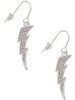 Large Clear AB Crystal Lightning Bolt French Earrings