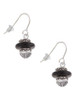 Black Center Spinner French Earrings