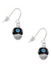 Hot Blue Dots on Black Spinner French Earrings