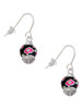 Wide Hot Pink Cheetah Print Band Spinner French Earrings