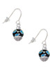 Wide Hot Blue Cheetah Print Band Spinner French Earrings
