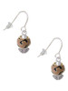 Wide Tan Cheetah Print - Gold Tone Spinners French Earrings