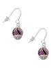 Wide Black and Purple Animal Striped Print - Gold Tone Spinner French Earrings