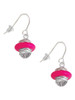 Hot Pink Center Spinner French Earrings