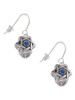 Star of David with Blue Crystal Spinner French Earrings