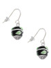 Lime Leaves on Black Band Spinner French Earrings