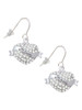 Mom Banner on Clear Crystal Heart French Earrings