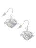 Sister Banner on Clear Crystal Heart French Earrings