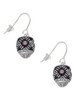 Diagonal Banded Barrel with Pink Crystals Spinner French Earrings