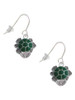 Green Enamel 2-D Turtle Spinner French Earrings