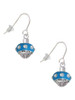 Hot Blue with Crystals Spinner French Earrings