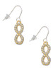 Crystal Gold Tone Infinity Sign French Earrings