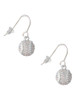 Small Sparkle Clear AB Softball French Earrings