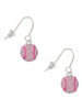 Small Sparkle Pink AB Softball French Earrings