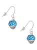 Hot Blue Giraffe Print Spinner French Earrings