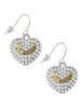 Gold Tone Big Sister Rock on Clear Crystal Heart French Earrings