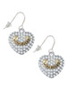 Gold Tone 'Mom Rocks' on Clear Crystal Heart French Earrings