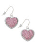 Large Rounded Light Pink Oktant Crystal Heart French Earrings