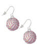 Large Super Sparkle Crystal Pink AB Volleyball French Earrings