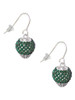 Green Crystal Sparkle Spinner French Earrings