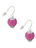 Hot Pink Crystal Sparkle Spinner French Earrings