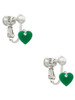 Acrylic 5/16" Green Heart Clip On Earrings