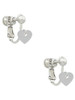 Acrylic 5/16" Imitation Pearl Heart Clip On Earrings