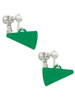 Acrylic 3/4" Green Megaphone Clip On Earrings