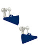 Acrylic 3/4" Navy Megaphone Clip On Earrings
