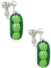 Fimo Clay Three Peas in a Pod Clip On Earrings