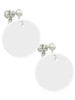 Acrylic 1" Disc Imitation Pearl Clip On Earrings