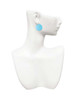 Acrylic 1" Disc Hot Blue Imitation Pearl Clip On Earrings