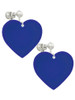 Acrylic 1" Navy Blue Heart Clip On Earrings